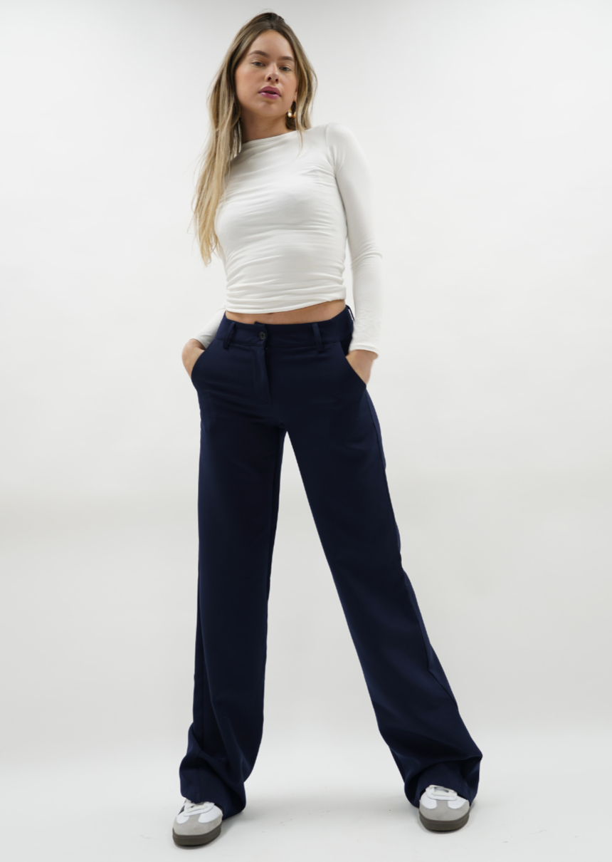 Low/mid waist pants casual night blue (regular)