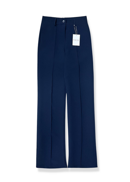 Straight leg pants met pressfold night blue (tall)
