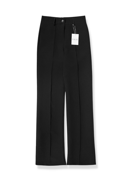Straight leg pants met pressfold black (tall)
