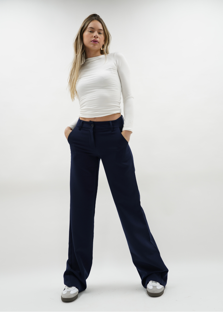Low/mid waist pants casual night blue (tall)