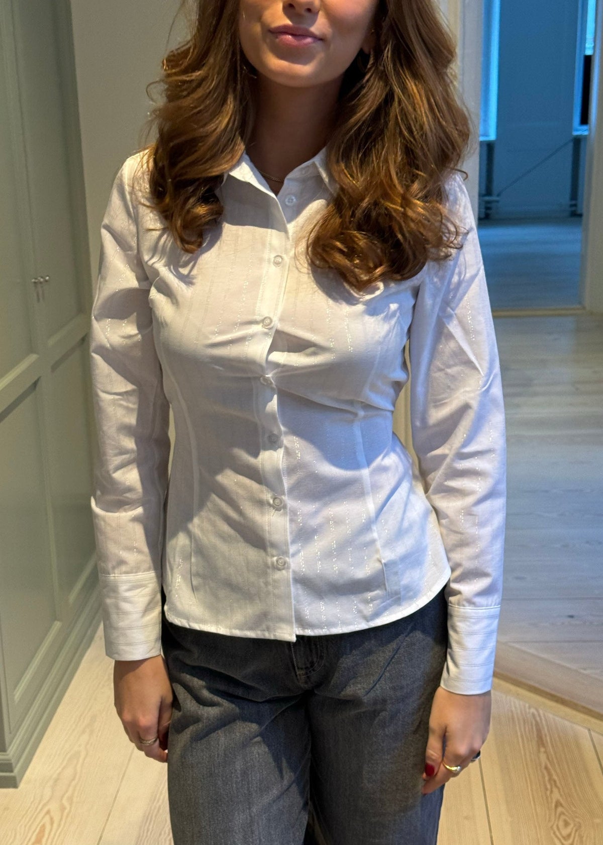 Alberte fitted shirt - White/silver