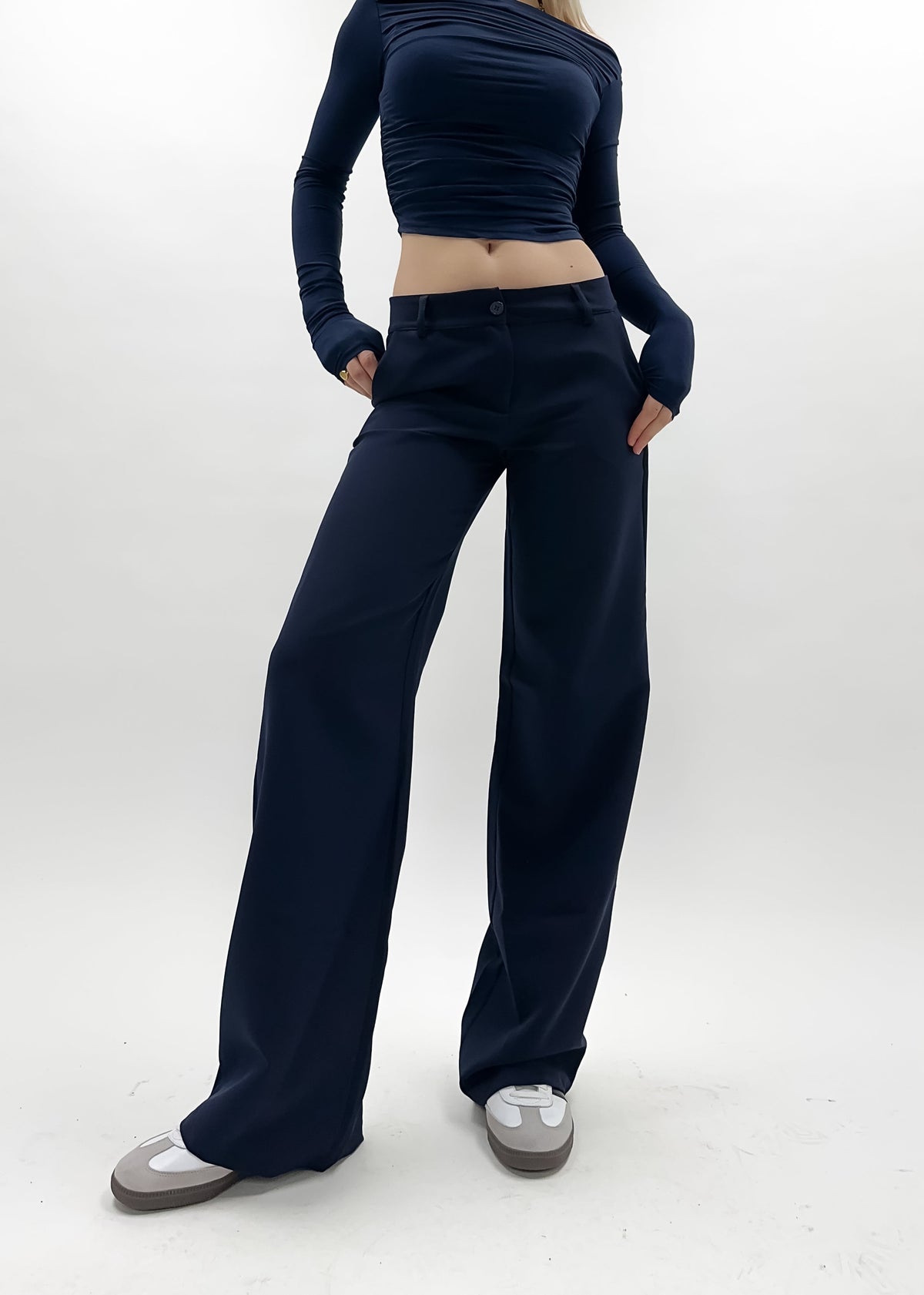 Low/mid waist pants casual night blue (regular)