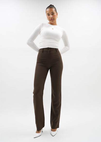 Straight leg pants classic chocolate brown (tall)