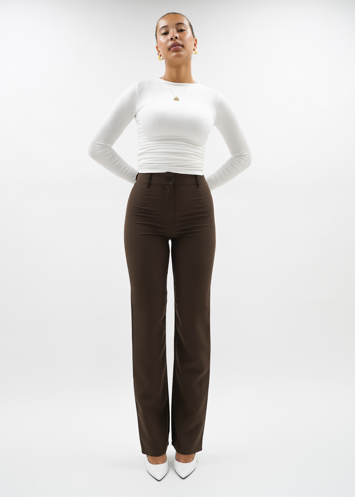 Straight leg pants classic chocolate brown (tall)