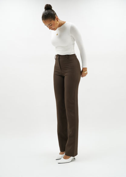 Straight leg pants classic chocolate brown (tall)