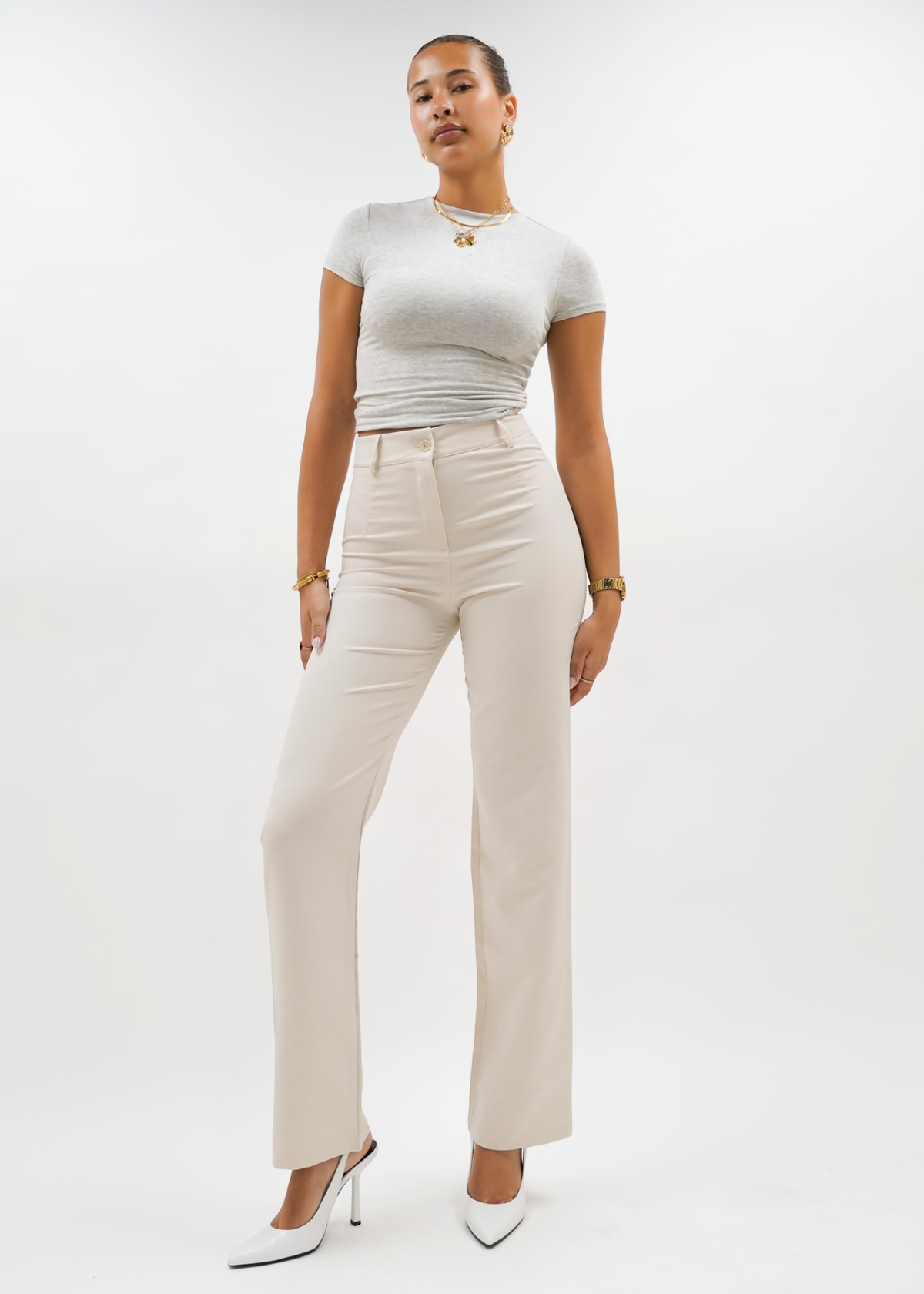 Straight leg pants classic crème (tall)