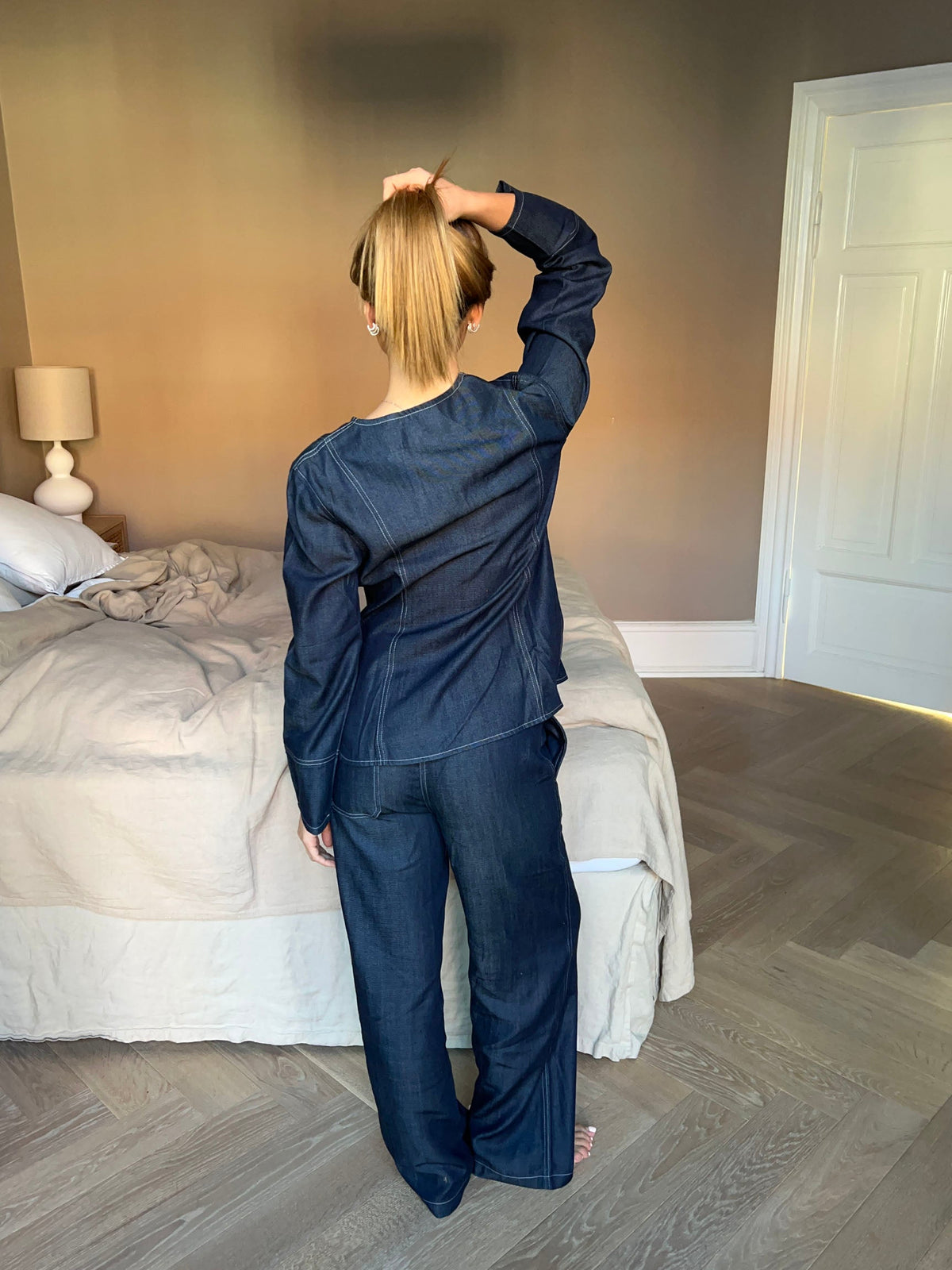 Freddy shirt with tie details - Dark blue