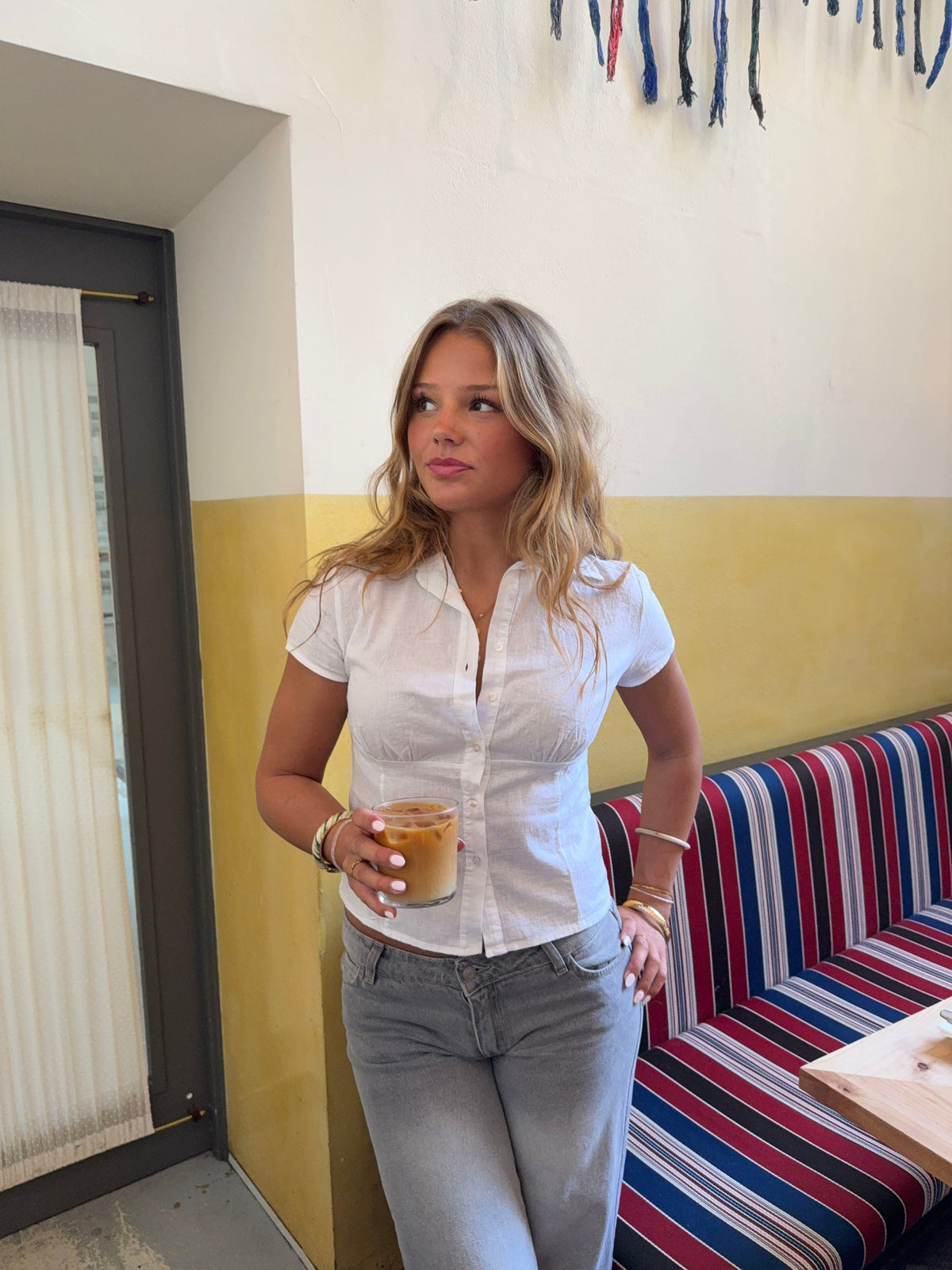 Alsine fitted shirt in linen - White