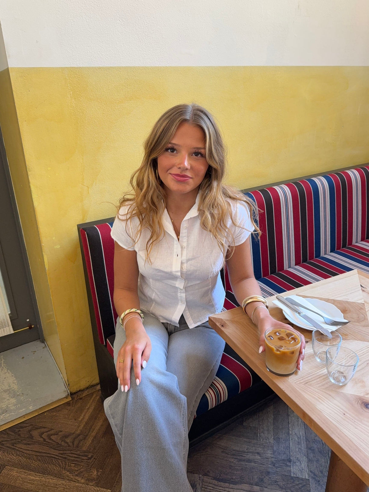 Alsine fitted shirt in linen - White