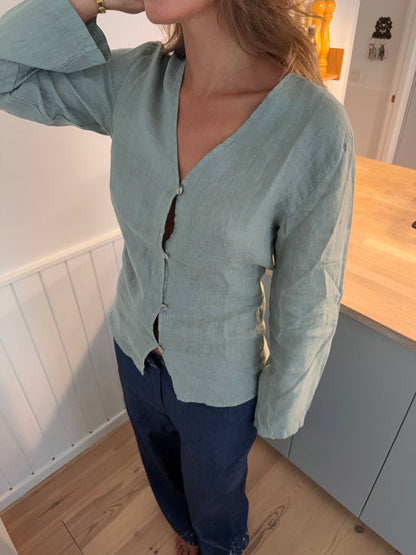 Amula linen shirt – Mint green