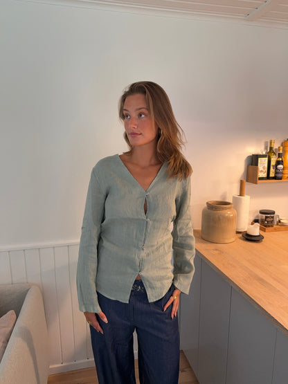 Amula linen shirt – Mint green