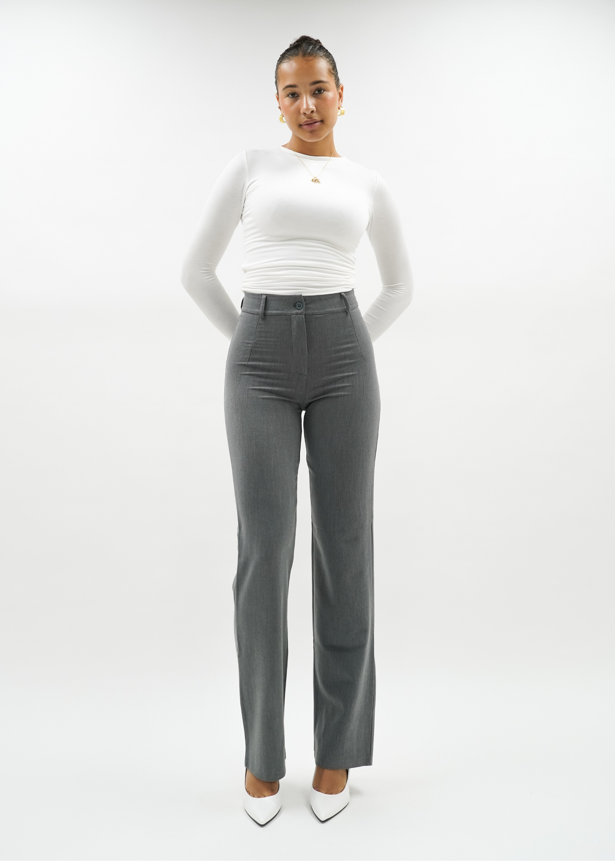 Straight leg pants classic light washed grey (tall)