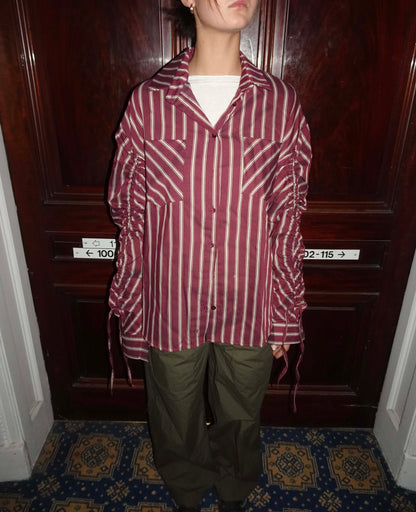 Sabina shirt with stripes - Burgundy/beige