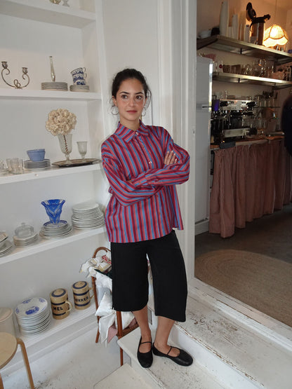 Kendall button shirt with stripes - Pink/blue