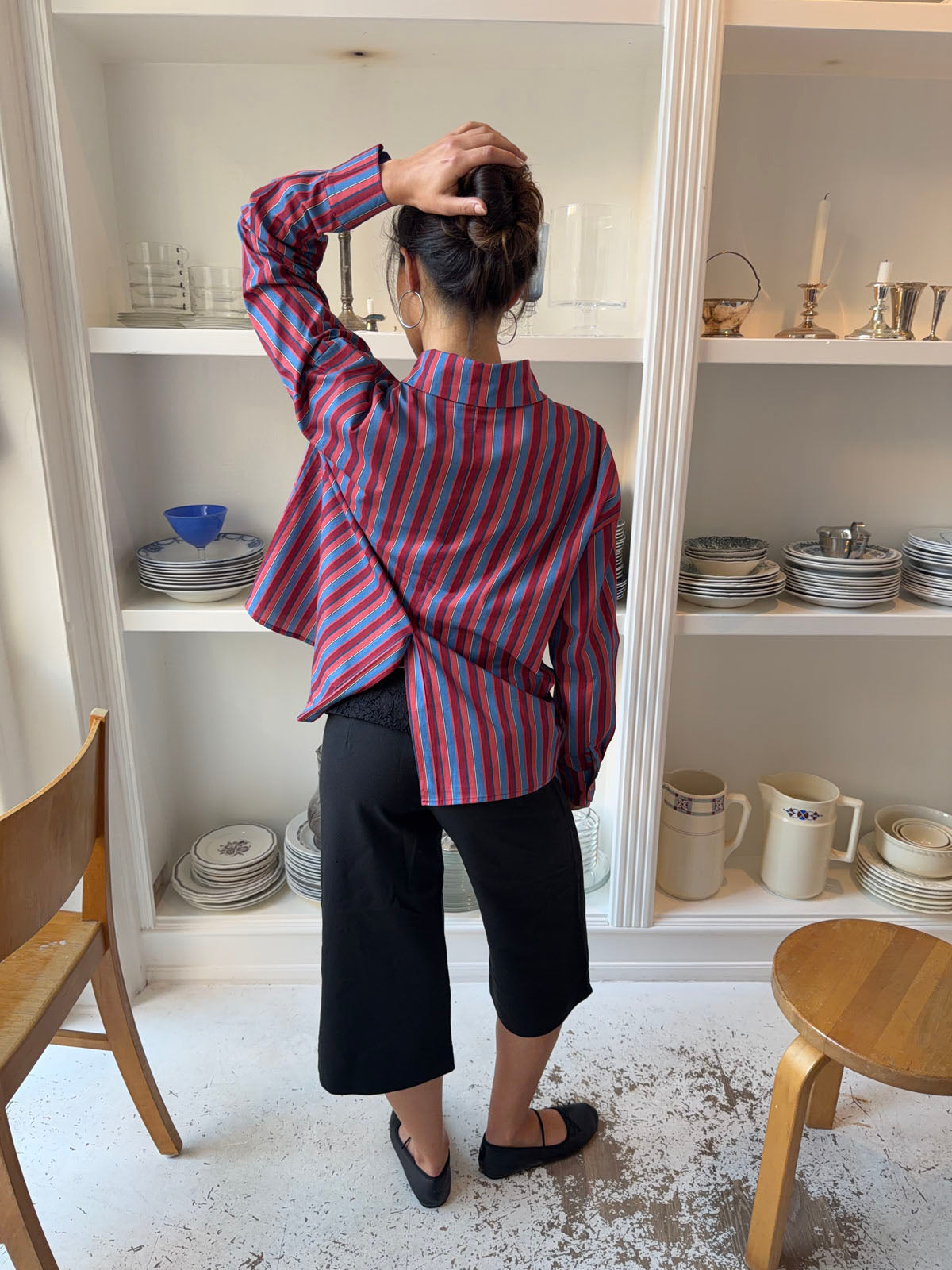 Kendall button shirt with stripes - Pink/blue