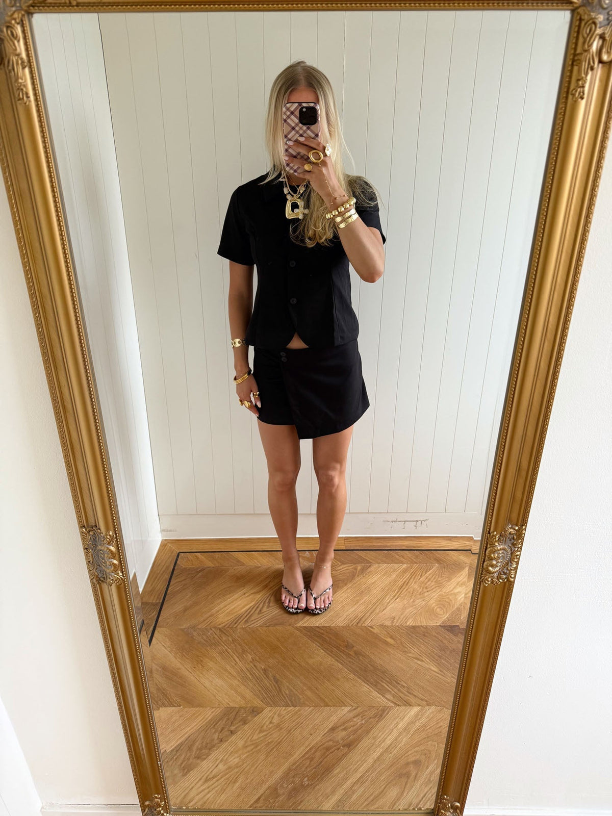 Scandivv fitted blazer shirt - Black